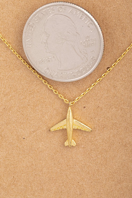 Rose Gold Dipped Take Flight Airplane Necklace – Gallivant Style